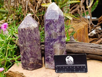 Polished Lepidolite Crystal Towers x 2 From Madagascar