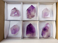 Polished Window Amethyst Crystals x 6 From Akansobe, Madagascar