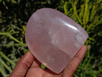 Polished Rose Quartz Standing Free Forms x 4 From Madagascar