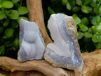 Natural Blue Lace Agate Geode Specimens x 12 From Nsanje, Malawi