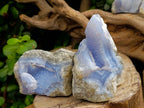 Natural Blue Lace Agate Geode Specimens x 12 From Nsanje, Malawi