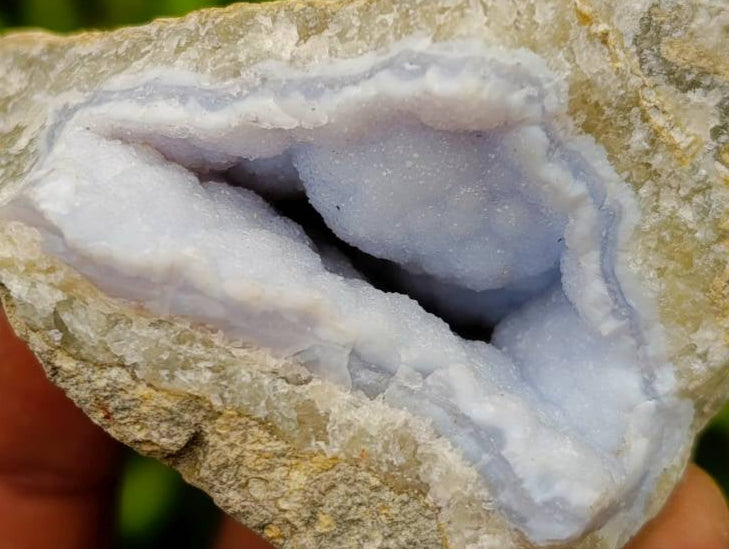 Natural Blue Lace Agate Geode Specimens x 12 From Nsanje, Malawi