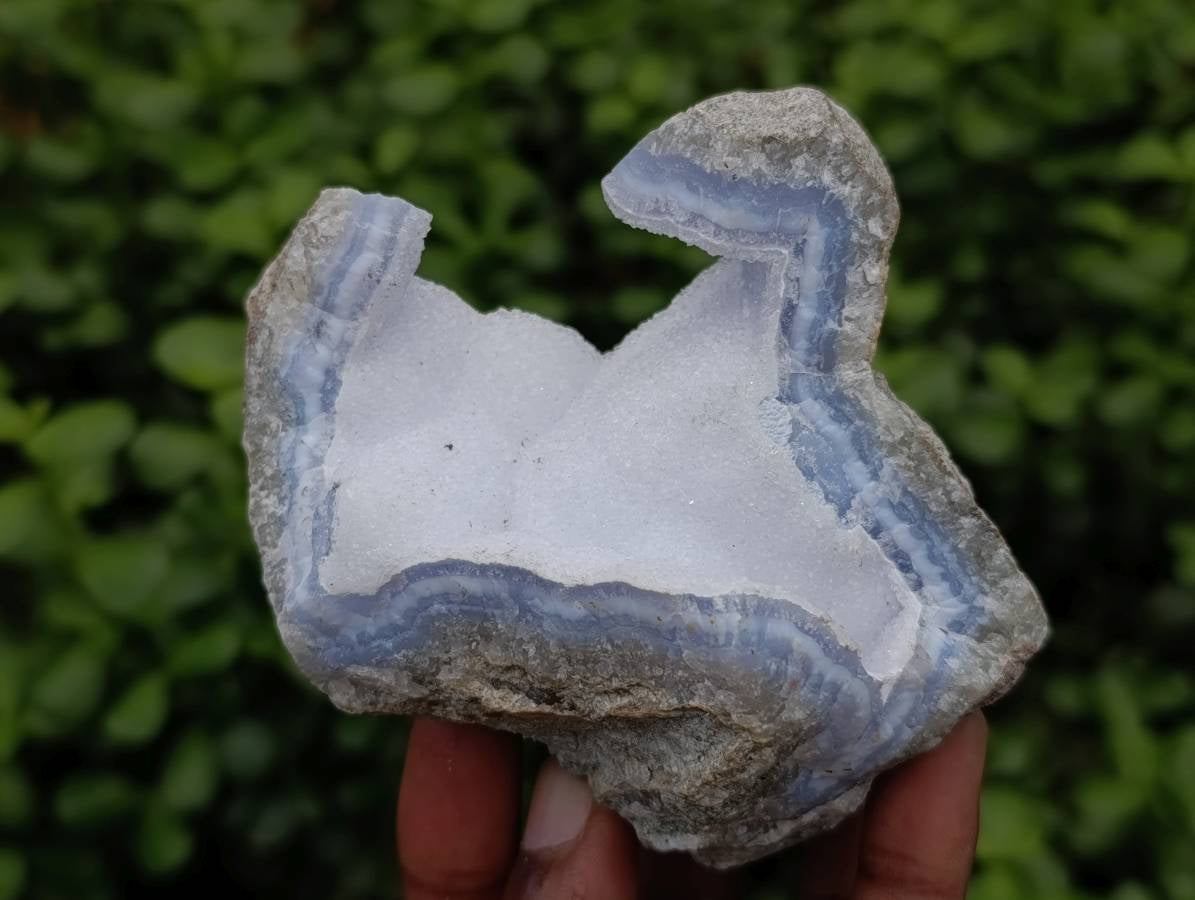 Natural Blue Lace Agate Geode Specimens x 12 From Nsanje, Malawi