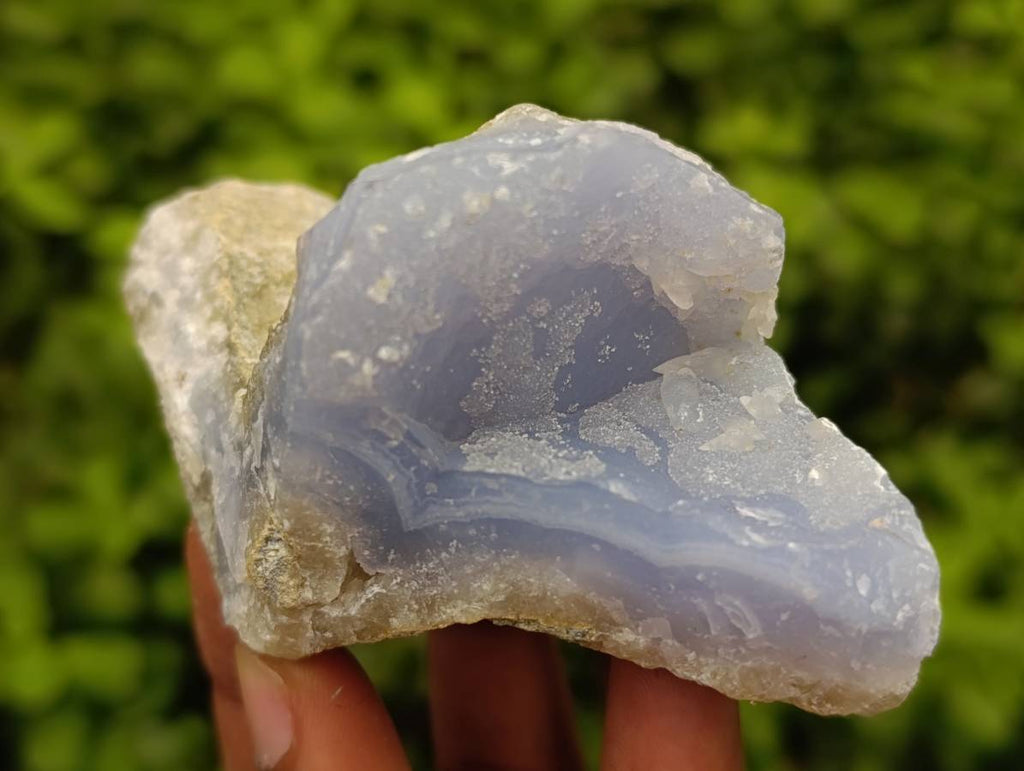 Natural Blue Lace Agate Geode Specimens x 12 From Nsanje, Malawi