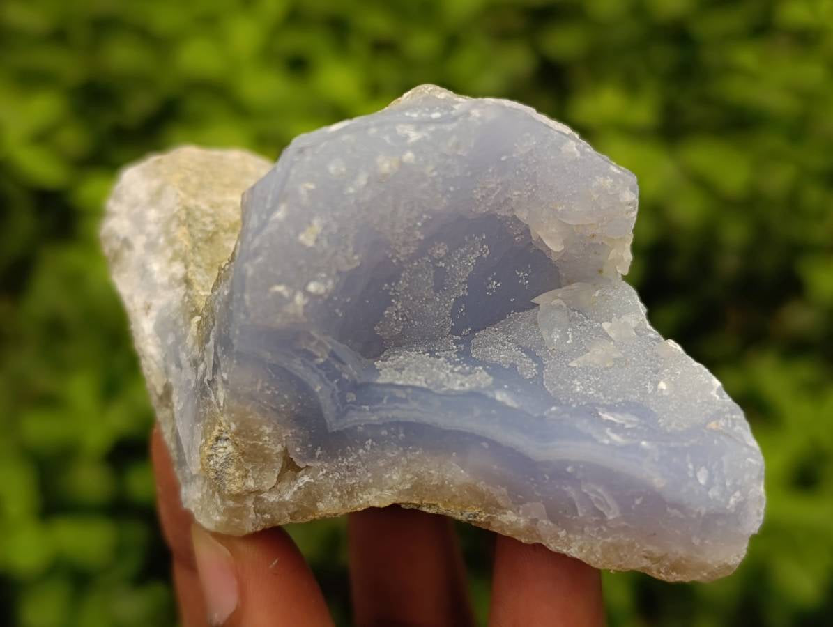 Natural Blue Lace Agate Geode Specimens x 12 From Nsanje, Malawi