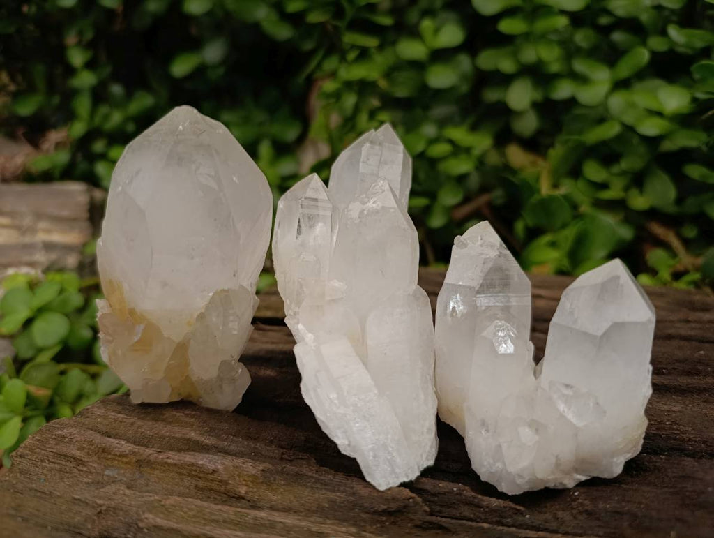 Natural Quartz Crystal Clusters and Crystals x 12 From Madagascar
