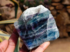 Polished On One Side Watermelon Fluorite Standing Slices x 6 From Uis, Namibia