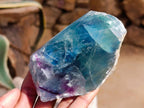 Polished On One Side Watermelon Fluorite Standing Slices x 6 From Uis, Namibia