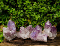 Natural Jacaranda Amethyst Quartz Crystal Clusters x 4 From Mumbwa, Zambia