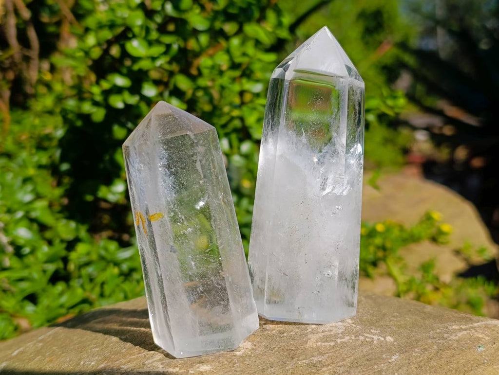 Polished Clear Quartz Crystals x 6 From Madagascar