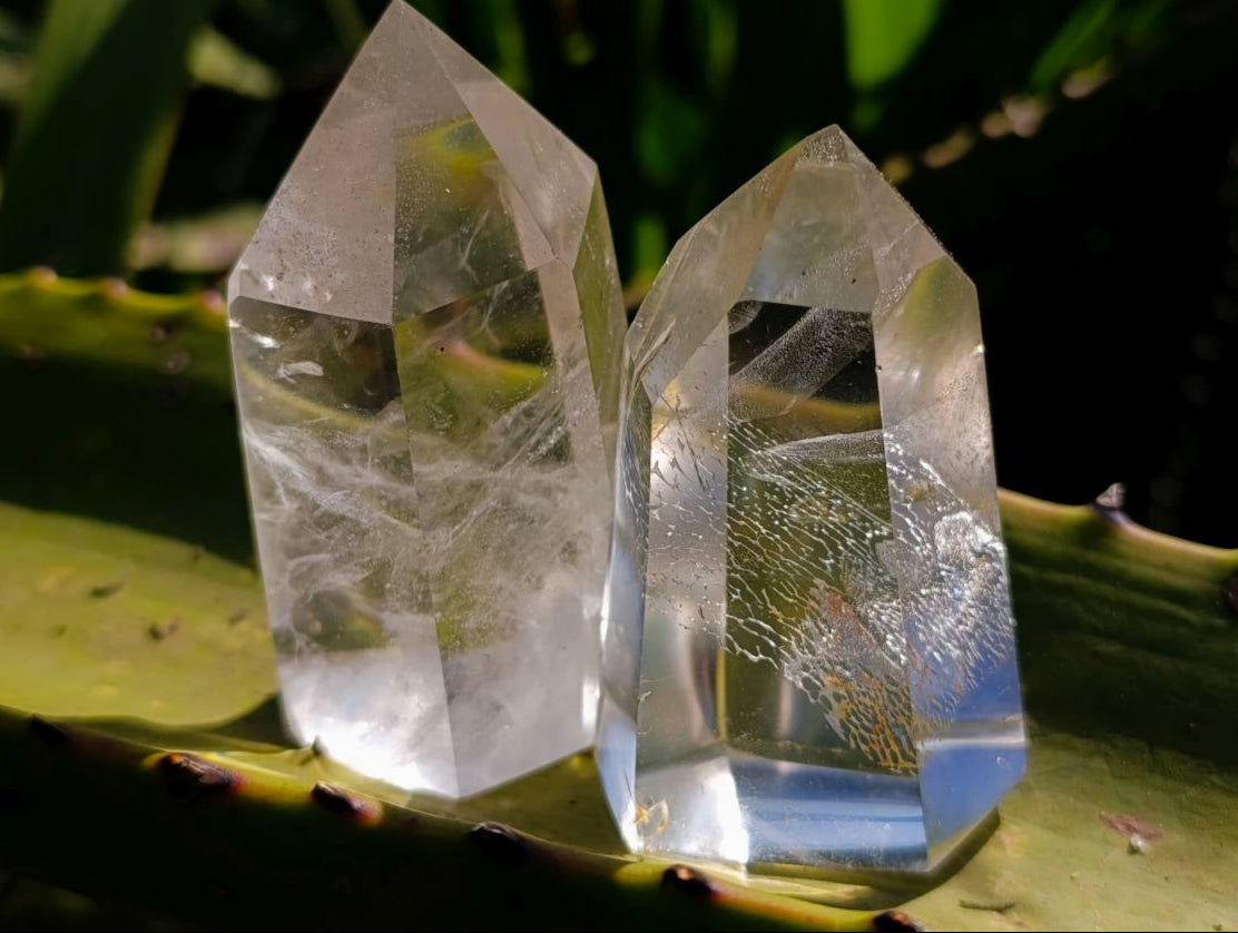 Polished Clear Quartz Crystals x 6 From Madagascar