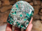 Polished Emerald Mica 'Mutokolite' Standing Free Forms x 5 From Mutoko, Zimbabwe