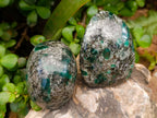 Polished Emerald Mica 'Mutokolite' Standing Free Forms x 5 From Mutoko, Zimbabwe
