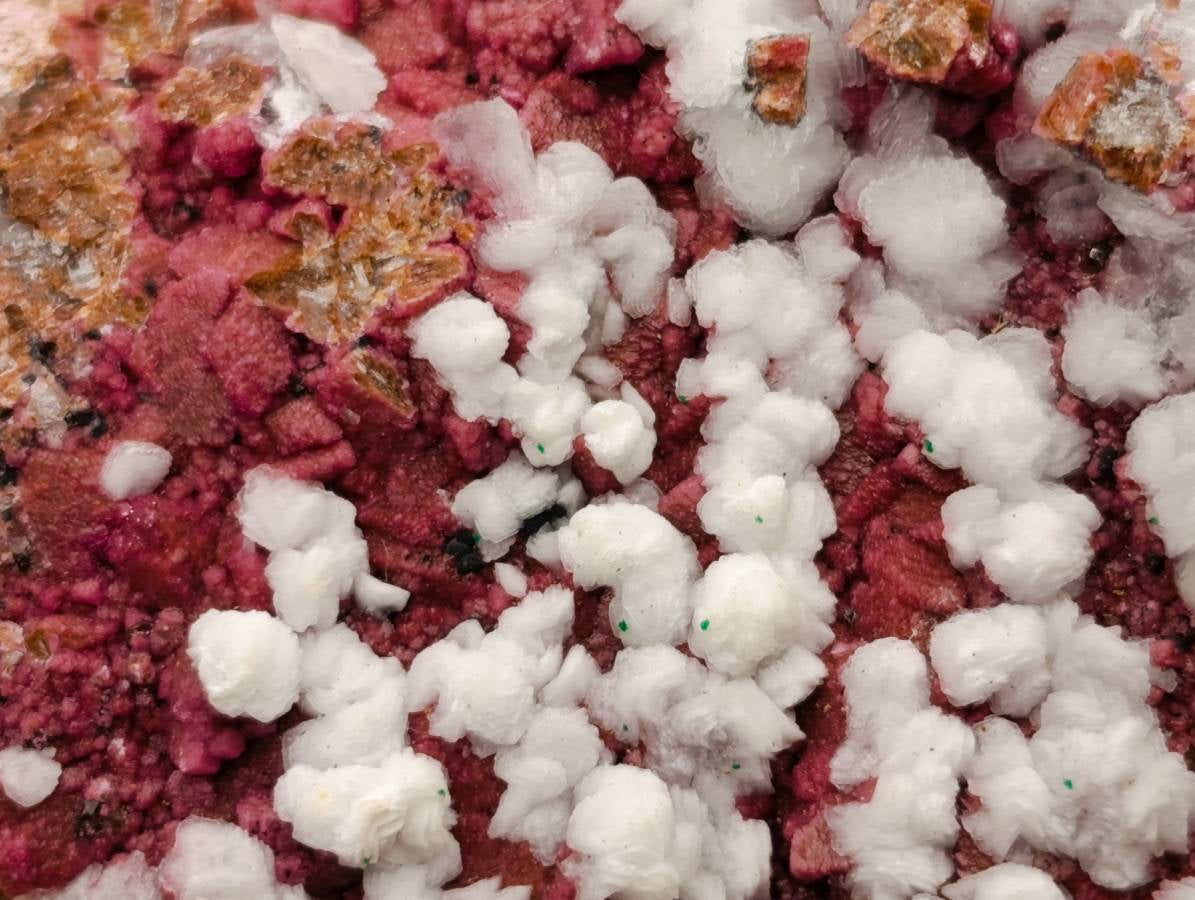 Natural Salrose Cobaltion Dolomite With Malachite And Quartz Specimens x 6 From Kakanda, Congo