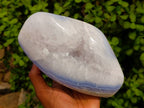 Polished Blue Lace Agate Standing Free Form x 1 From Nsanje, Malawi
