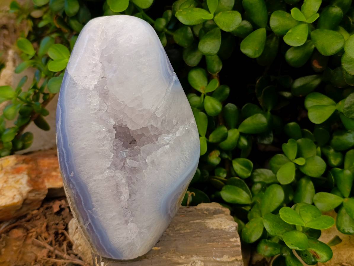 Polished Blue Lace Agate Standing Free Form x 1 From Nsanje, Malawi