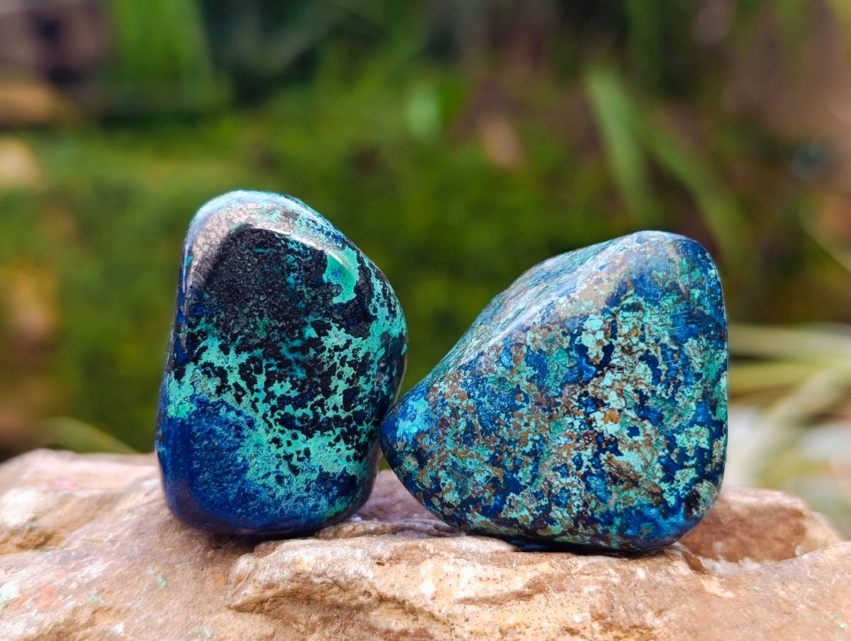Polished Shattuckite Free Forms x 20 From Congo - Toprock Gemstones and Minerals 