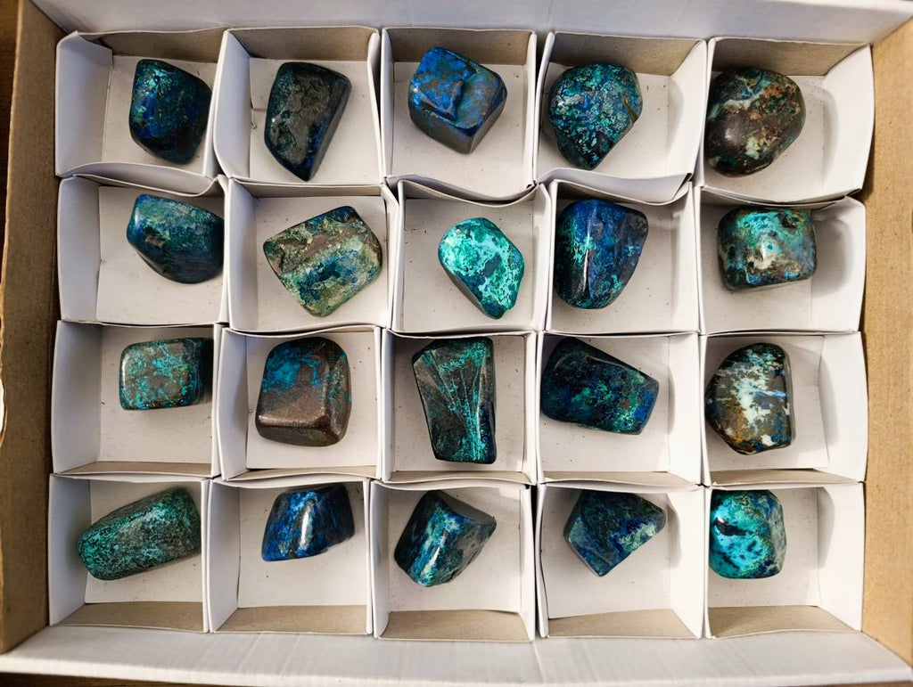 Polished Shattuckite Free Forms x 20 From Congo - Toprock Gemstones and Minerals 