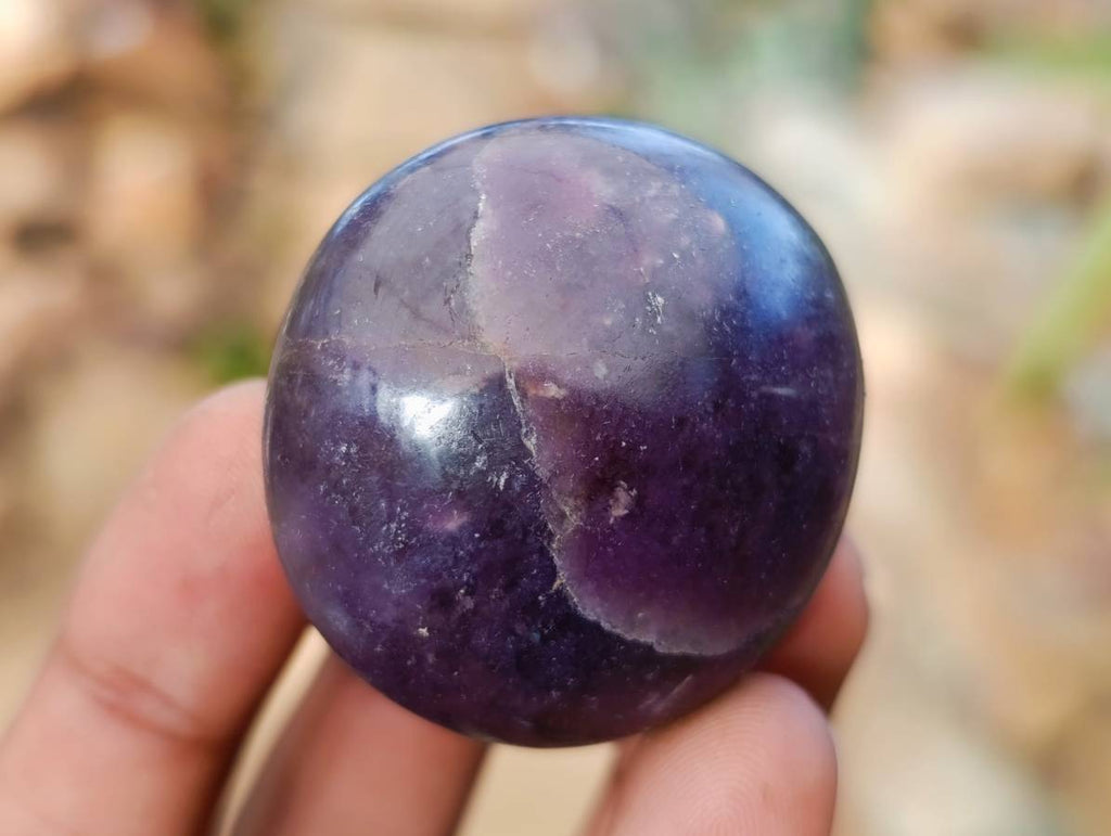 Polished Lepidolite With Pink Rubellite Palm Stones x 12 From Ambatondrazaka, Madagascar