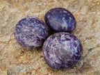 Polished Lepidolite With Pink Rubellite Palm Stones x 12 From Ambatondrazaka, Madagascar