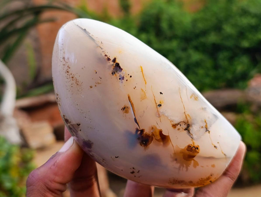 Polished Banded Dendritic Agate Standing Free Forms x 6 From Moralambo, Madagascar