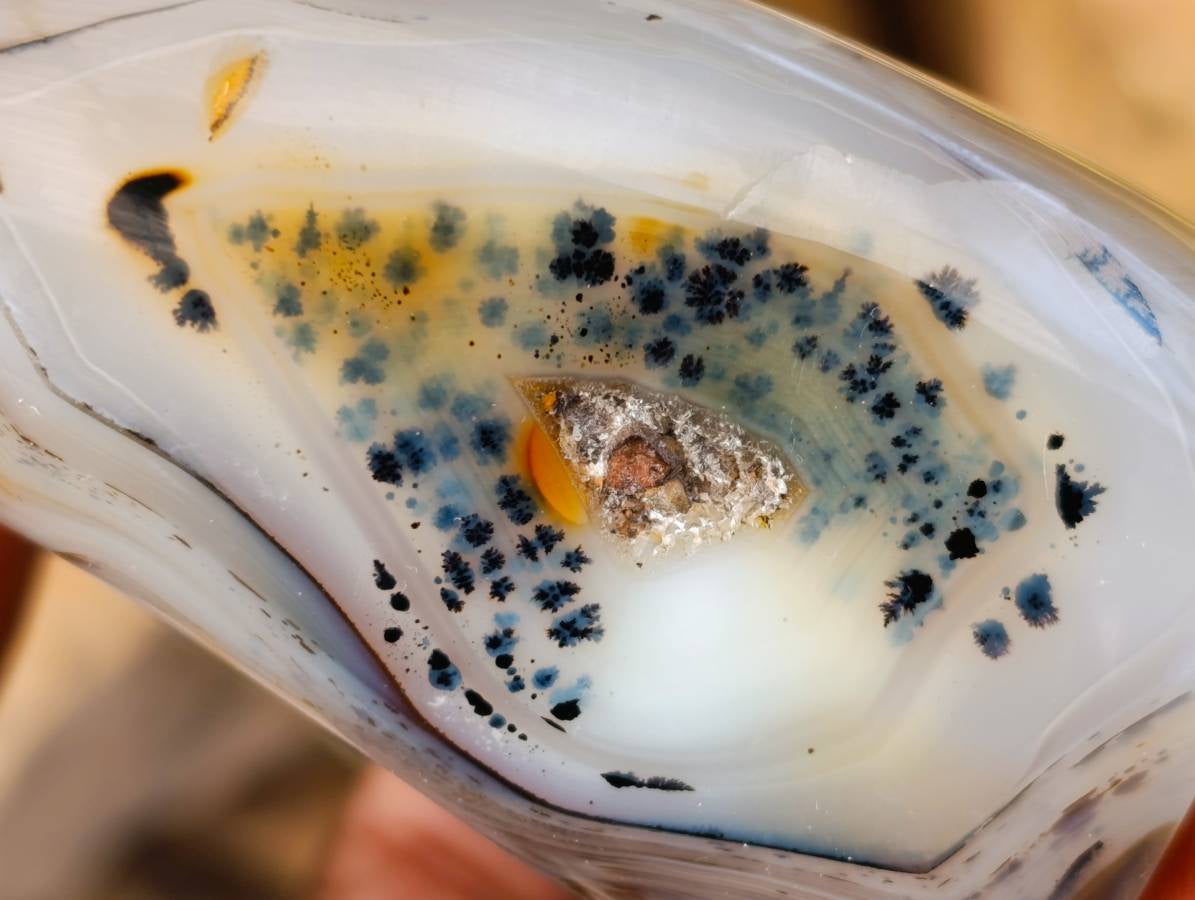 Polished Banded Dendritic Agate Standing Free Forms x 6 From Moralambo, Madagascar