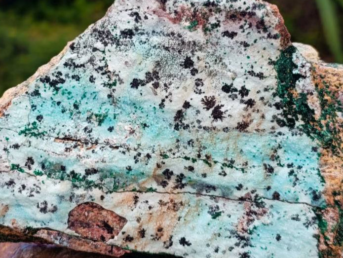 Natural Drusy Chrysocolla Dolomite With Crystalline Malachite Specimens x 3 From Likasi, Congo