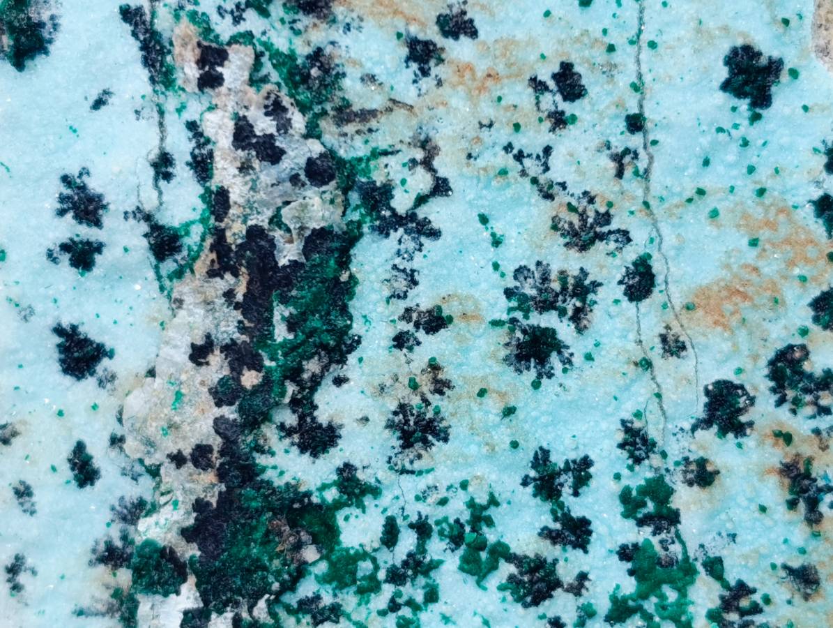 Natural Drusy Chrysocolla Dolomite With Crystalline Malachite Specimens x 3 From Likasi, Congo