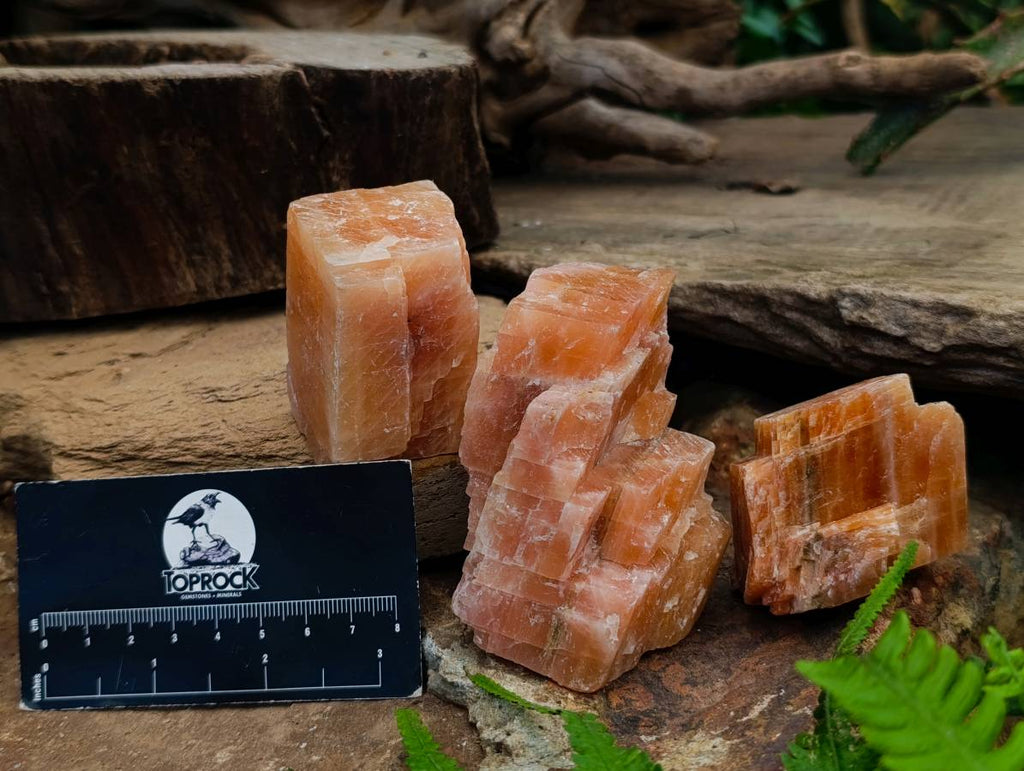 Natural Sunset Orange Calcite Specimens x 12 From Spitzkop, Namibia