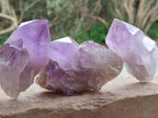 Natural Jacaranda Amethyst Quartz Single Crystals x 6 From Mumbwa, Zambia