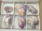 Natural Jacaranda Amethyst Quartz Single Crystals x 6 From Mumbwa, Zambia