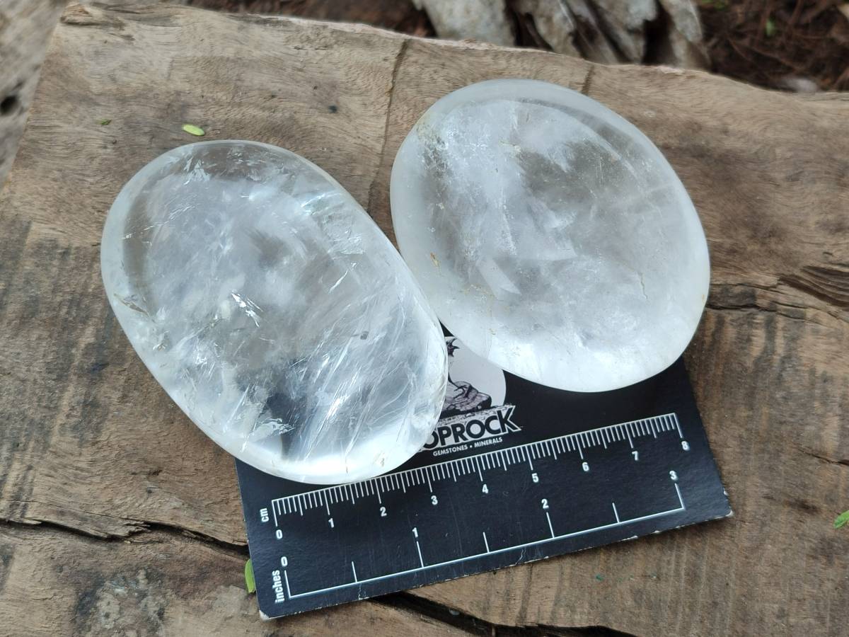 Polished Clear Quartz Palm Stones x 6 From Ambatondrazaka, Madagascar