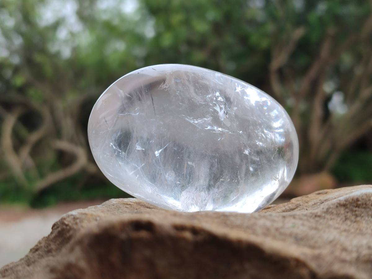 Polished Clear Quartz Palm Stones x 6 From Ambatondrazaka, Madagascar