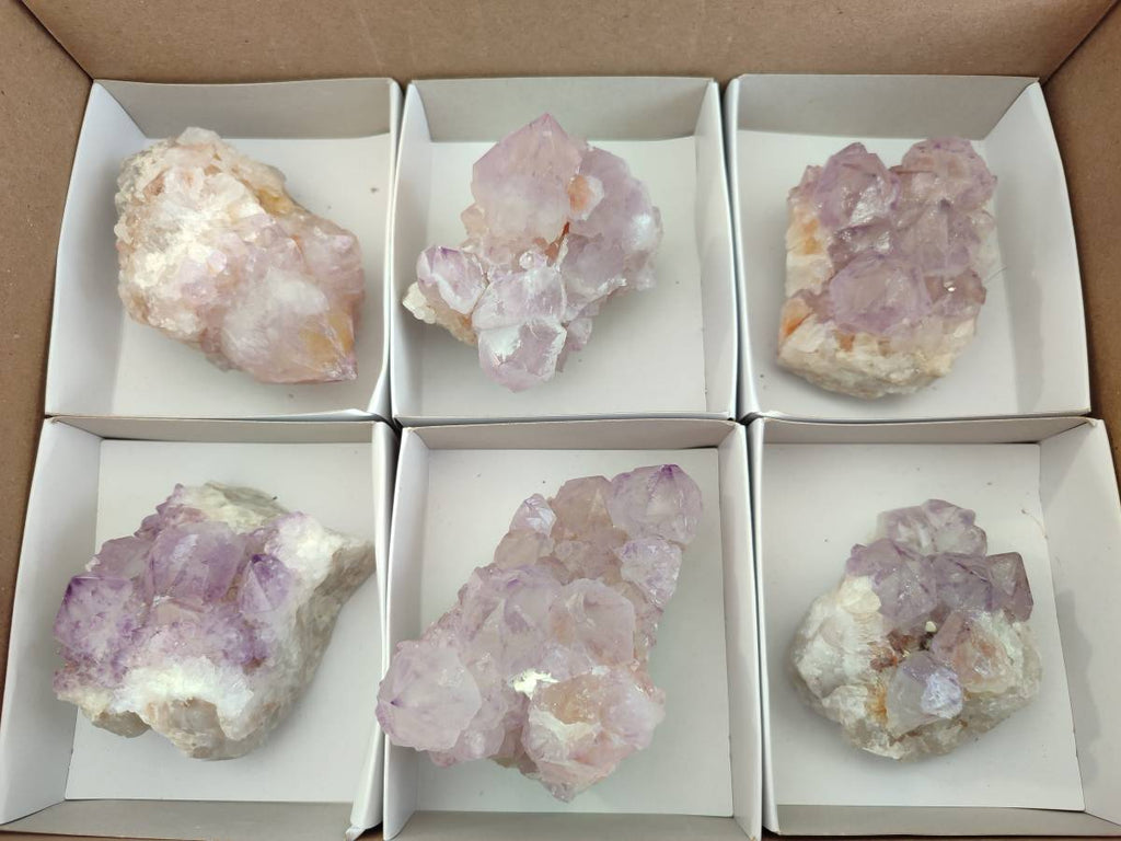 Natural Sunburst Amethyst Spirit Clusters x 6 From Boekenhouthoek, South Africa