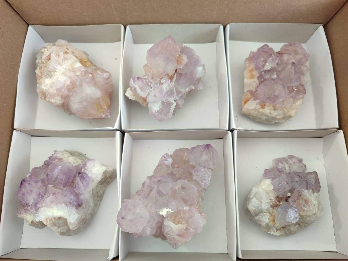 Natural Sunburst Amethyst Spirit Clusters x 6 From Boekenhouthoek, South Africa