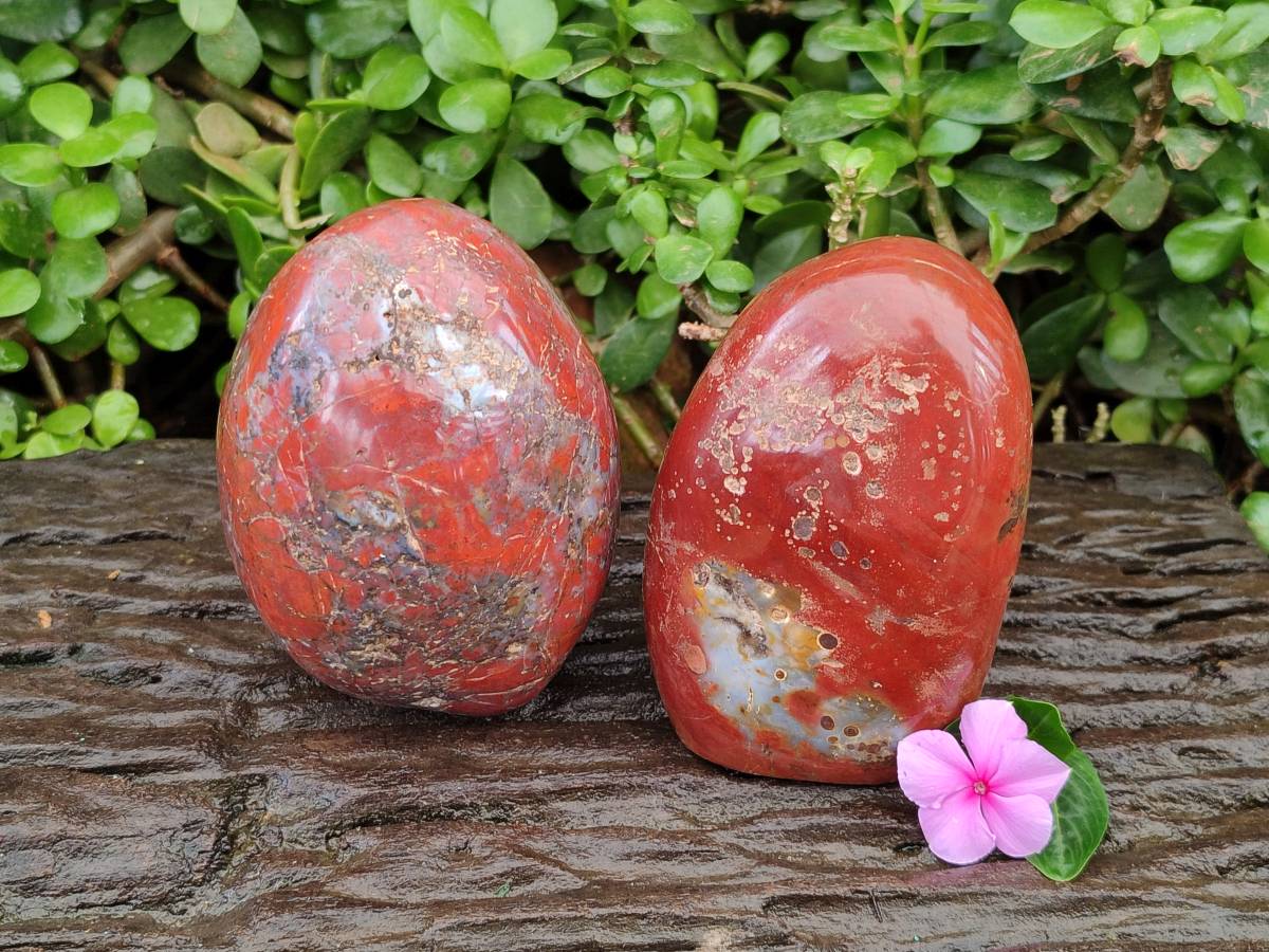 Polished Red Jasper Standing Free Form x 2 From Madagascar