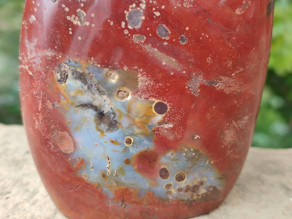 Polished Red Jasper Standing Free Form x 2 From Madagascar