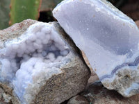 Natural Blue Lace Agate Geode Specimens x 23 From Nsanje, Malawi