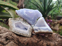 Natural Blue Lace Agate Geode Specimens x 23 From Nsanje, Malawi