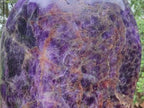 Polished XXL Deep Purple Chevron Amethyst Standing Free Form x 1 From Madagascar
