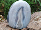 Polished Banded Agate Standing Free Forms x 3 From Madagascar