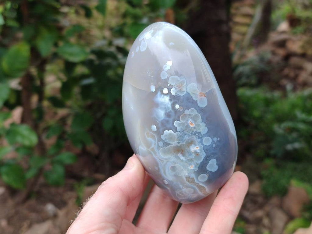 Polished Banded Agate Standing Free Forms x 3 From Madagascar