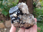 Natural Schorl Black Tourmaline With Smokey Quartz Specimens x 2 From Erongo, Namibia
