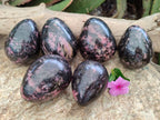 Polished Rhodonite Eggs x 6 From Ambindavato, Madagascar