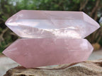 Polished Double Terminated Rose Quartz Crystals x 6 From Madagascar - Toprock Gemstones and Minerals 