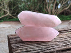 Polished Double Terminated Rose Quartz Crystals x 6 From Madagascar - Toprock Gemstones and Minerals 