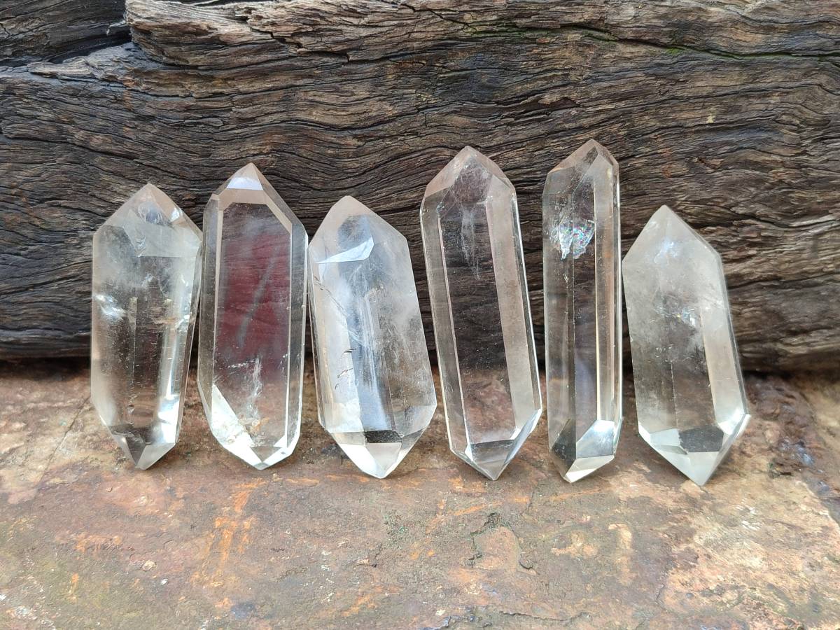 Polished Double Terminated Smokey Quartz Crystals x 20 From Madagascar