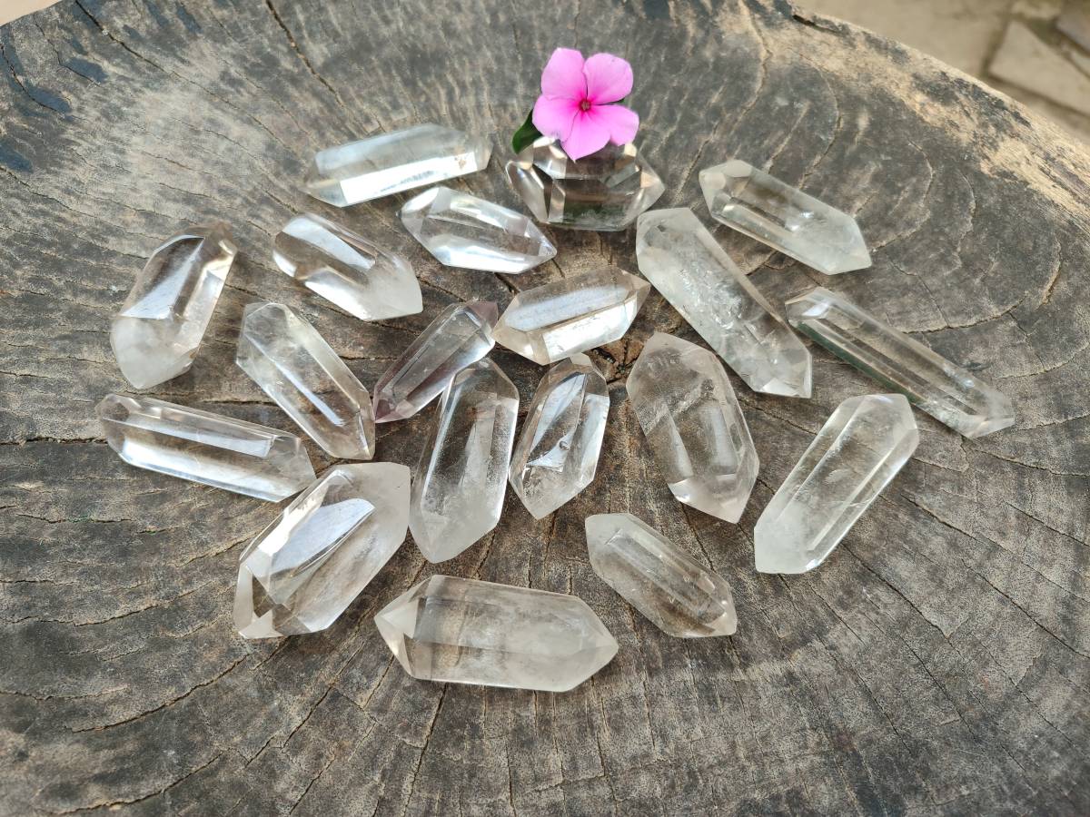 Polished Double Terminated Smokey Quartz Crystals x 20 From Madagascar