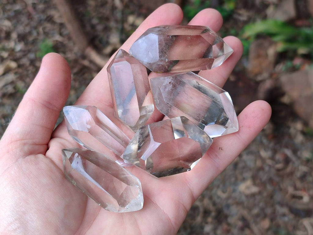 Polished Double Terminated Smokey Quartz Crystals x 20 From Madagascar