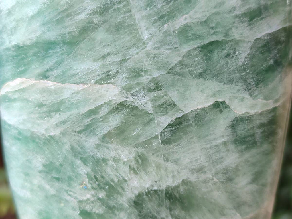 Polished Green Fluorite Standing Free Form x 1 From Madagascar